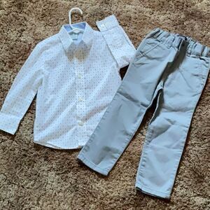 🔥 Take 50% OFF- Class Club 2pcs Boy's Long-sleeved Dress Shirt/Pant, Size-3T